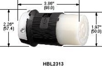 L6-20C HBL2323 2323 HUBBELL TWIST-LOCK CONNECTOR HBL2323 2323 250V 20A 2P 3W 5A082