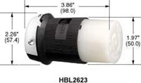 L6-30C HBL2623 2623 HUBBELL TWIST-LOCK CONNECTOR 250V 30A 2P 3W 5A088