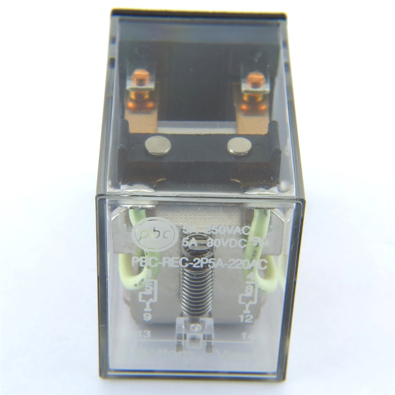 PBC-REC-2P5A-220VAC MY2 ICE CUBE GENERAL PURPOSE RELAY MINIATURE SQUARE BASE 8-BLADE 2PDT 5AMP 220V-COIL MY2