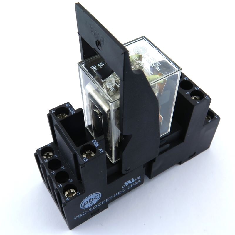 PBC-REC-2P5A-24VDC/SOCKET MY2 ICE CUBE GENERAL PURPOSE RELAY MINIATURE SQUARE BASE 8-BLADE 2PDT 5AMP 24V AC-COIL MY2 INCLUDED WITH PBC-SOCKET-REC-2P5A SOCKET