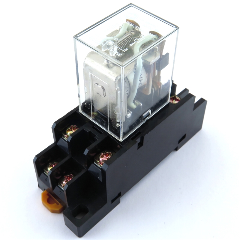 PBC-REM-2P10A-120VAC/SOCKET ICE CUBE GENERAL PURPOSE RELAY MINIATURE  BASE 8-BLADE 2PDT 10AMP 120V-COIL LY2  INCLUDED PBC-SOCKET-REM-2P10A SOCKET