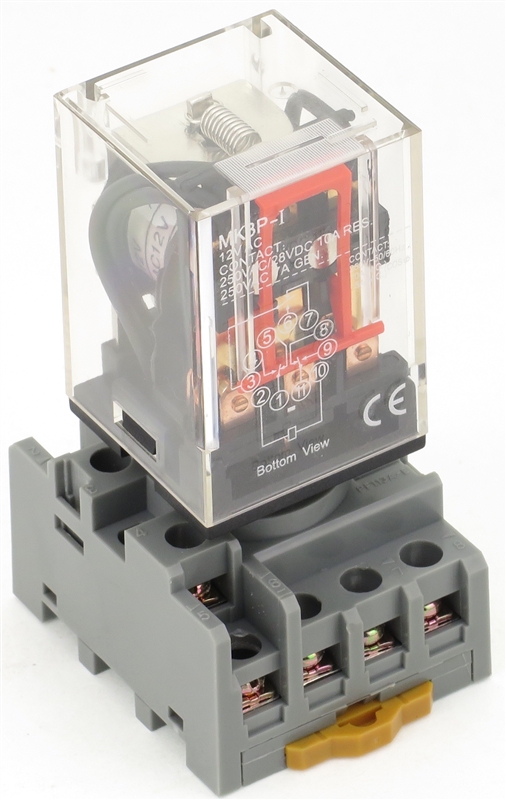 PBC-REP-3P10A-12VAC-P-SOCKET ICE CUBE GENERAL PURPOSE RELAY OCTAL BASE 11PIN 3PDT 10AMP 220V AC-COIL WITH PBC-SOCKET-REP-3P10A SOCKET