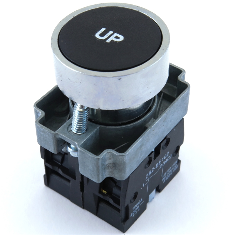 PBC-XB4BA21-UP DIRECT REPLACEMENT FITS TELEMECANIQUE 22MM UP BLACK FLUSH PUSH BUTTON WITH 1NO/1NC CONTACT BLOCK