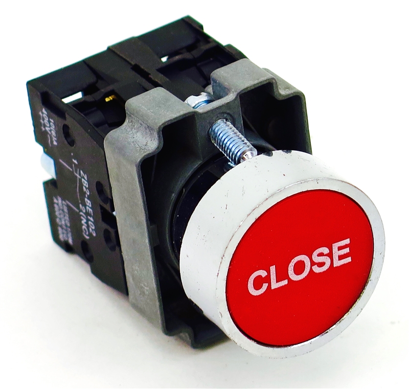 PBC-XB4BA42-CLOSE DIRECT REPLACEMENT FITS TELEMECANIQUE 22MM RED CLOSE FLUSH PUSH BUTTON WITH 1NO/1NC CONTACT BLOCK (YOU CAN ADD OR CHANGE THE CONTACT BLOCKS TO 2NC OR 2 NO)