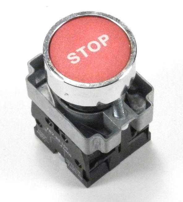 PBC-XB4BA42-STOP DIRECT REPLACEMENT FITS TELEMECANIQUE 22MM RED STOP FLUSH PUSH BUTTON WITH 1NO/1NC CONTACT BLOCK (YOU CAN ADD OR CHANGE THE CONTACT BLOCKS TO 2NC OR 2 NO)