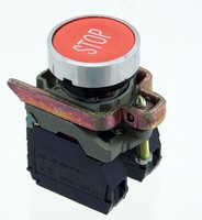 PBC-XB4BA45-N-STOP PUSHBUTTON RED "STOP"  MOMENTARY 1NO/1NC CURRENT STYLE