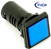 PLI-22CSQB-24V COMPACT LED PILOT LIGHT 22MM BLUE SQUARE 24V AC/DC