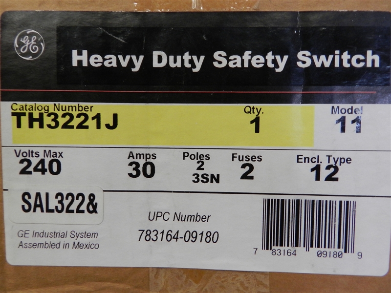 TH3221J GE SAFETY SWITCH