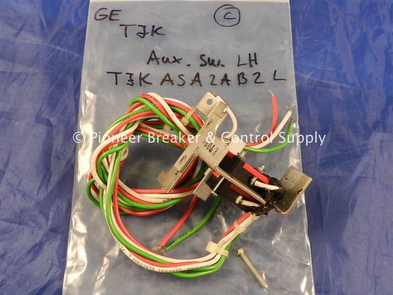 TJKASA2AB2L (R) GE GENERAL ELECTRIC J FRAME AUXILIARY SWITCH 240 V AC VOLTAGE; 250 V DC VOLTAGE; CONTACT CONFIGURATION (2) SPDT; LEFT POLE MOUNTING; USED ON TJC,TJD,TJ,TJK,THJK  MOLDED CASE CIRCUIT BREAKERS