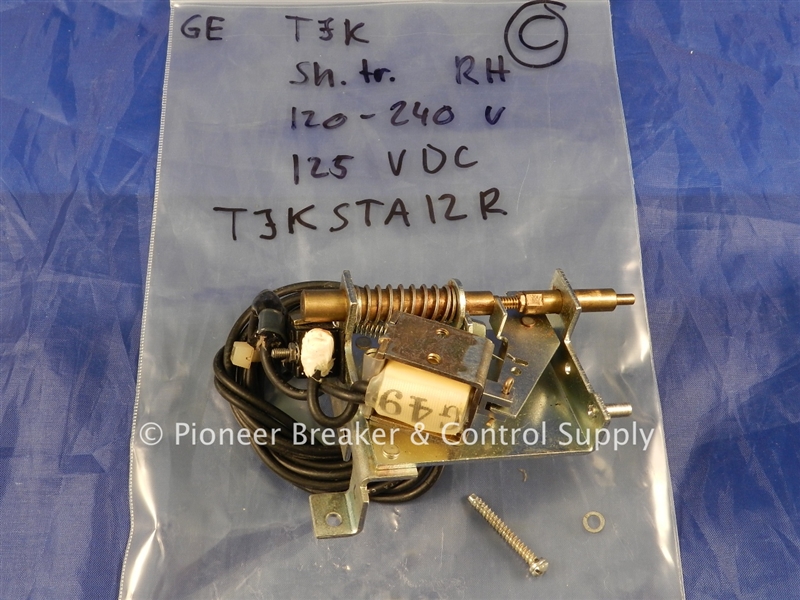 TJKSTA12R (R) GE  SHUNT TRIP 120/240V AC; RIGHT POLE MOUNTING; USED ON THJK/TJC/TJD/TJJ/TJK SERIES CIRCUIT BREAKERS; FIELD MOUNTED