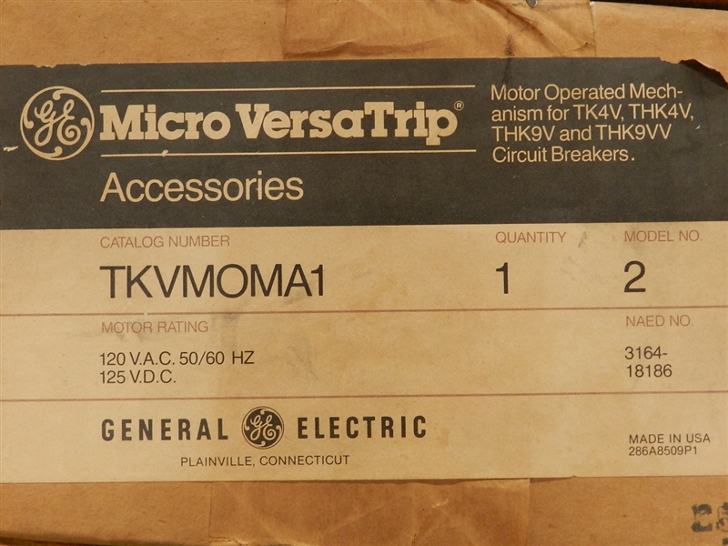 TKVMOMA1-S GE MOTOR OPERATING MECH FOR TK4V,THK4V,THK9V,THK9VV CIRCUIT BREAKERS