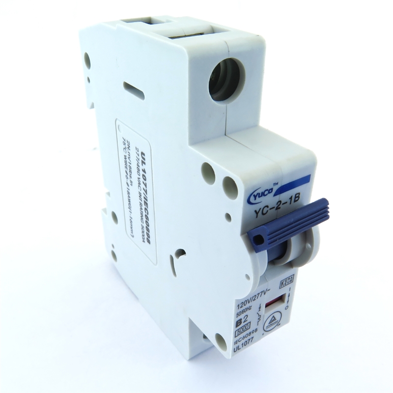 YC-2-1B YuCo CIRCUIT BREAKER 1P 2A 120/277V B CURVE