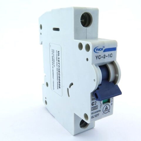 YC-2-1C YuCo CIRCUIT BREAKER 1P 2A 120/277V C CURVE