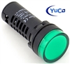 YuCo YC-22G-5 EUROPEAN STANDARD TUV CE LISTED 22MM LED PANEL MOUNT INDICATOR LAMP GREEN 480V AC