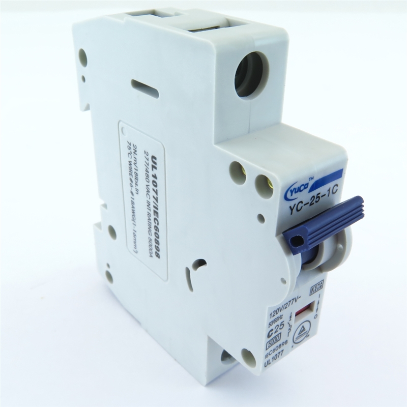 YC-25-1C YuCo CIRCUIT BREAKER 1P 25A 120/277V C CURVE