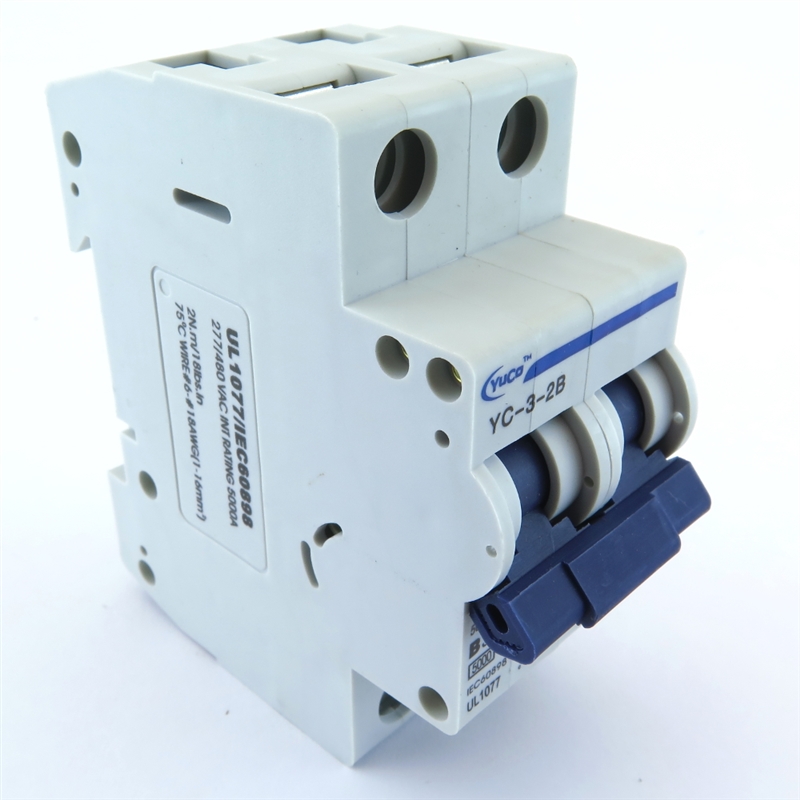 YC-3-2B YuCo CIRCUIT BREAKER 2P 3A 277/480V B CURVE