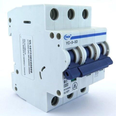 YC-3-3D YuCo CIRCUIT BREAKER 3P 3A 277/480V D CURVE