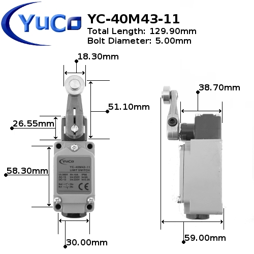 YC-40M43-11 YuCo LIMIT SWITCH
