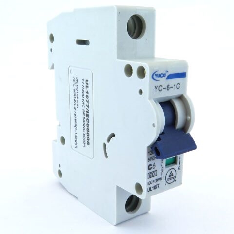 YC-6-1C YuCo CIRCUIT BREAKER 1P 6A 120/277V C CURVE