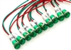 PACK OF 10 YuCo YC-9WRT-23G-12-10 GREEN LED 9MM 12V AC/DC