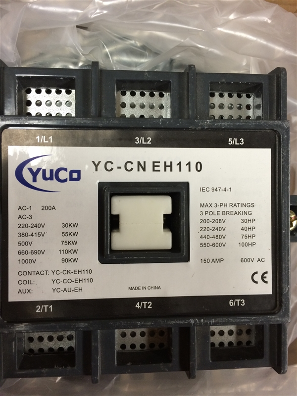 YC-CN-EH110-1 YUCO YC-CN-EH110-1 FITS ABB / ASEA EH110C-1 24V AC MAGNETIC CONTACTOR
