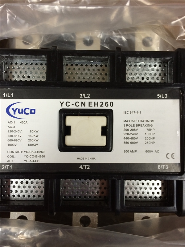 YUCO YC-CN-EH260-1D CN-EH260-24V DC  FITS ABB / ASEA EH260 24V MAGNETIC CONTACTOR