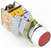 YC-P22XPMA-IFR-3 YuCo 22MM FLUSH PUSH BUTTON RED METAL MAINTAINED ILLUMINATED 220V AC/DC 1NO/1NC CONTACT BLOCKS