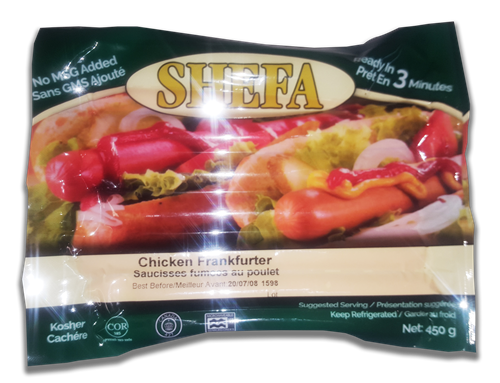 Shefa Chicken Frankfurters (hot dogs) 450g