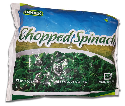 Bodek Chopped Spinach 907g (frozen)
