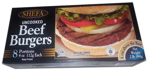 Shefa Uncooked Beef Burgers