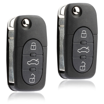 2 New Flip Keyless Entry Remote Key Fob for Audi (MYT8Z0837231, 4D0837231E)