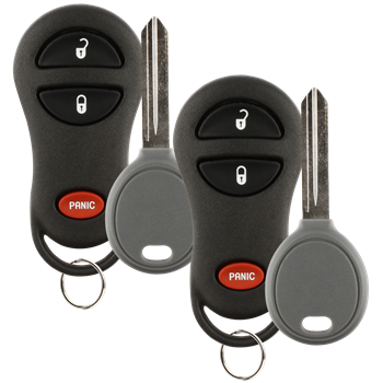 2 New Keyless Entry Remote Fob for Chrysler Dodge Plymouth (04686481 + 64 Key)