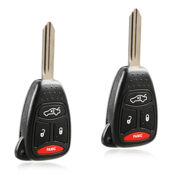 2 New Keyless Entry Remote Key Fob for Chrysler Dodge Jeep (KOBDT04A) 4BTN