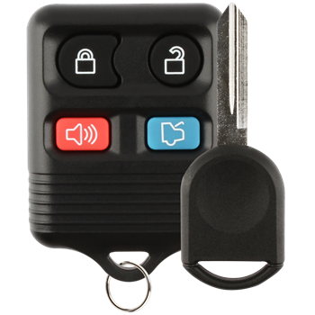 Remote Fob 4-Button + Transponder Chip Key Replacement for 2000-2016 Ford Lincoln Mazda Mercury (CWTWB1U345, 80 BIT)