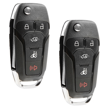 2x Keyless Entry Remote Car Flip Key Fob 5btn for Ford Transit Connect (N5F-A08TAA, 164-R8255, 315 Mhz, 128 Bit)