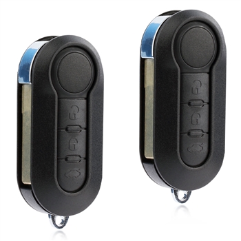 2 New Keyless Entry Remote Flip Key Fob for 2012-2015 Fiat 500 500SL (LTQF12AM433TX)