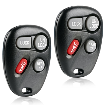 2x Key Fob Remote 4-Button Replacement for 1996-2002 Cadillac Buick Chevrolet Oldsmobile Pontiac GMC (16245100-29, ABO1502T)
