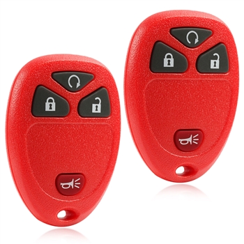 2 New Keyless Entry Remote Key Fob for Buick Chevy Pontiac Saturn (15913421) - Red