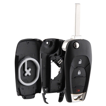Key Fob Remote 3btn Flip Shell Case Replacement for 2019-2021 Chevrolet Spark Sonic Trax (LXP-T003, LXP-T004)