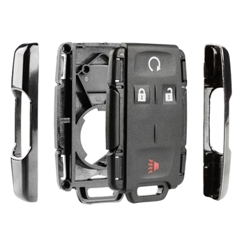 Remote Key Fob Shell Chrome Case Replacement for 2014-2018 Chevrolet Silverado Colorado GMC Canyon Sierra (M3N-32337100)