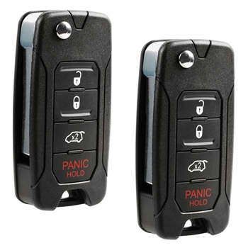 2x Remote Key Fob Control 4btn Flip for Jeep Renegade Fiat 500X (2ADFTFI5AM433TX)