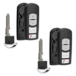 2x Remote Key Fob Shell Case Replacement for 2014-2019 Mazda 3 Sedan 6 MX-5 Miata (WAZSKE13D01)