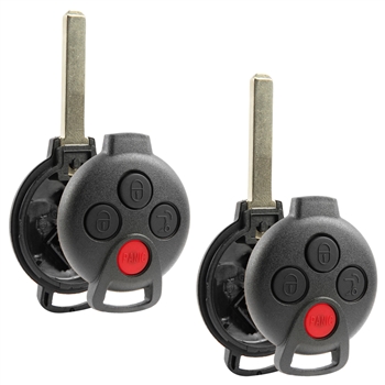 2x Remote Key Fob Shell Case Replacement for 2005-2016 Mercedes Smart Fortwo (KR55WK45144)