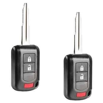 2x Remote 3btn Key Fob for Mitsubishi Lancer Outlander Sport (OUCJ166N, 6370B944)