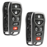 2x Remote Key Fob Shell Case 6-Button Replacement for 2004-2010 Nissan Quest (KBRASTU51)