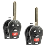 2x Remote Key Fob Shell Case Replacement for 2003-2019 Nissan 350z Altima Armada Maxima NV Versa Note (CWTWB1U751, CWTWB1U816)