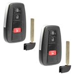 2x Key Fob Remote 3-Button Replacement for 2018-2019 Toyota C-HR (MOZBR1ET)