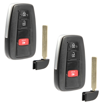 2x Key Fob Remote 3-Button Replacement for 2018-2019 Toyota C-HR (MOZBR1ET)