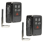 2x Remote Key Fob Shell Case Replacement 2008-2018 Volvo XC70 V70 V40 XC60 S80 S60 V60 (KR55WK49264)
