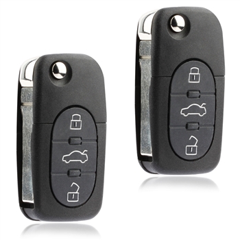 2 New Keyless Entry Remote Flip Key Fob for 1998-2001 Volkswagen Beetle Cabrio Golf Jetta Passat (HLO1J0959753F)